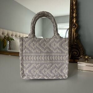 Neutral Mini Tote Bag with Crossbody Strap